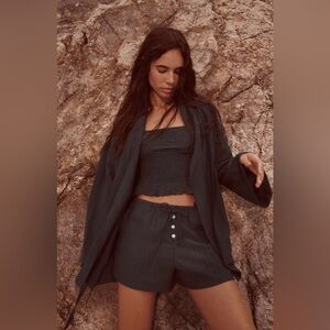 Zara ‘Structured Shorts’ in Washed Petrol, Size Small